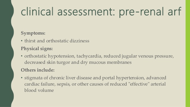 Clinical assessment of renal disease